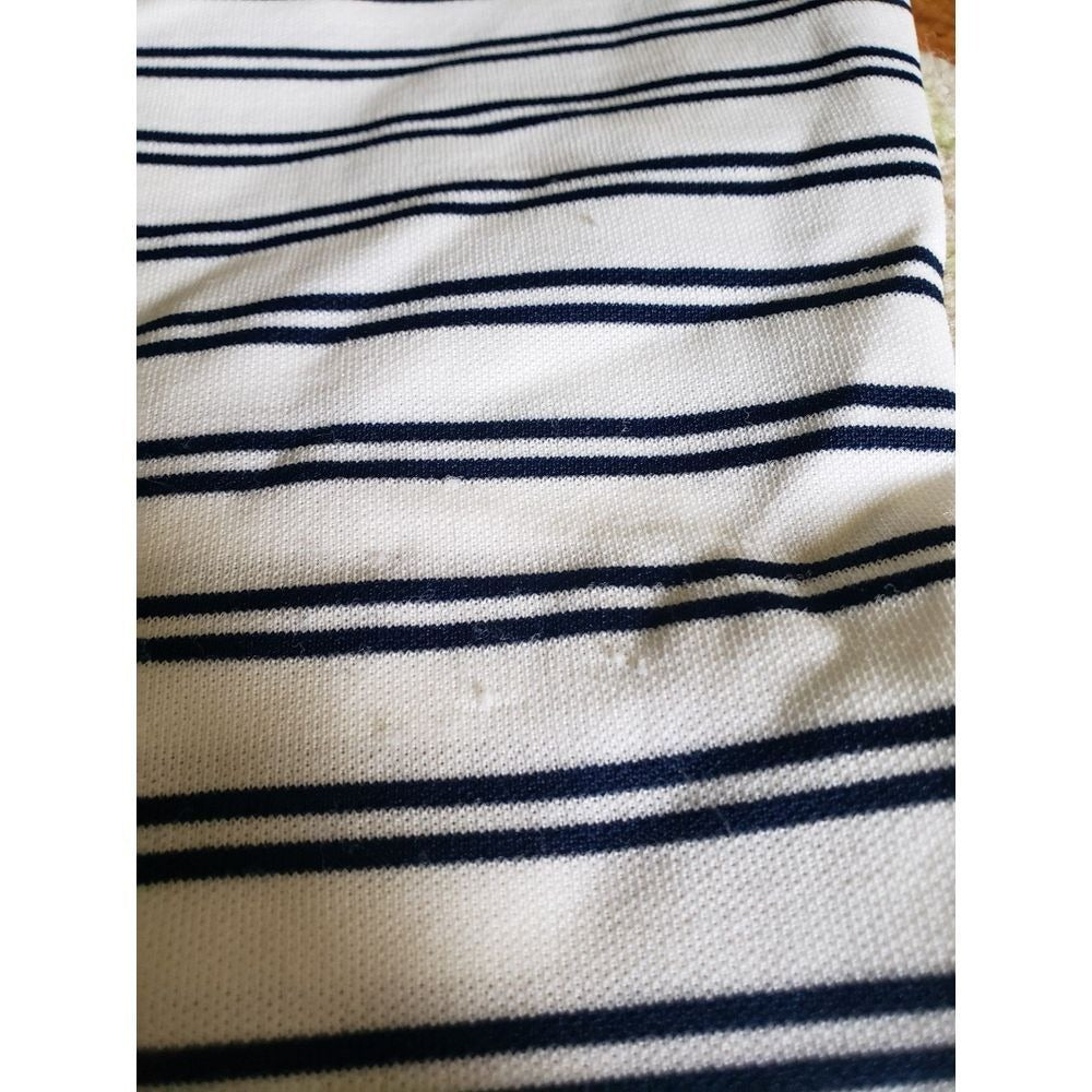 60s/70s White and Navy Striped Day Dress