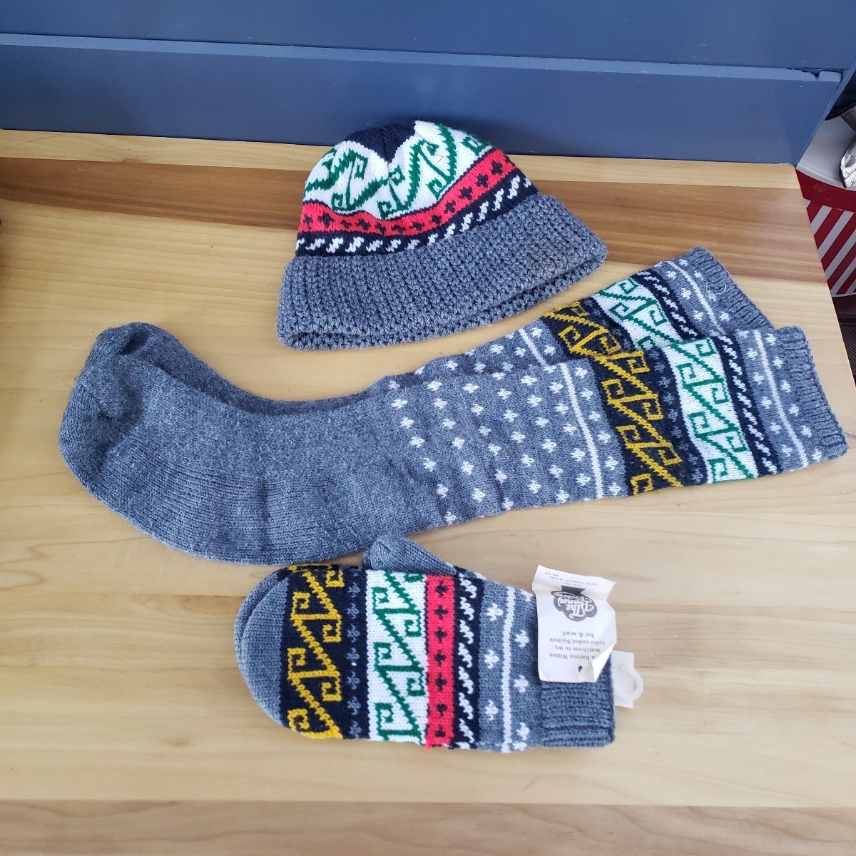Vintage Matching Hat, Mittens, and Knee Socks