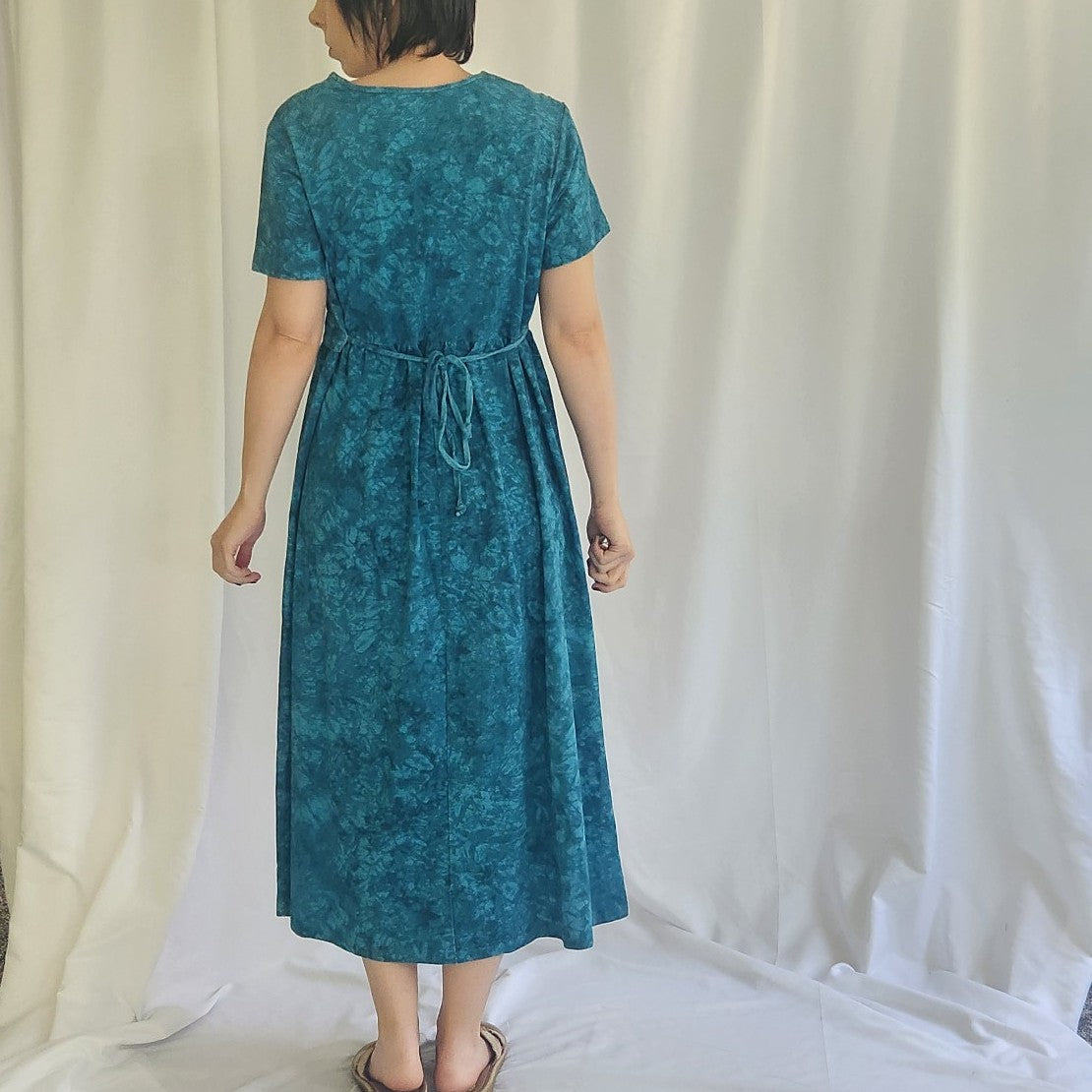 90s Teal Tie Dye Grandmacore Dress