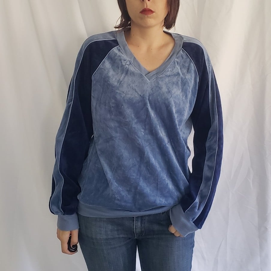 70s/80s Blue Terrycloth Sweatshirt