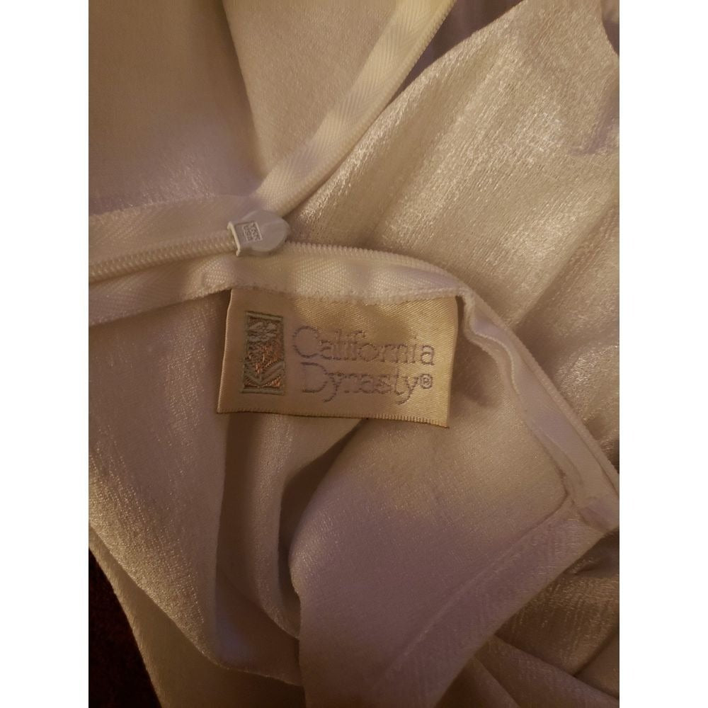 70s/80s Silver/White Maxi Dress