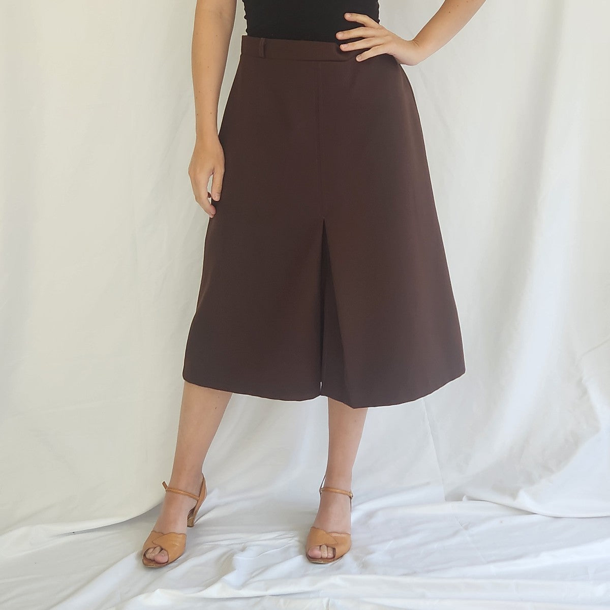 70s Brown Midi Skirt