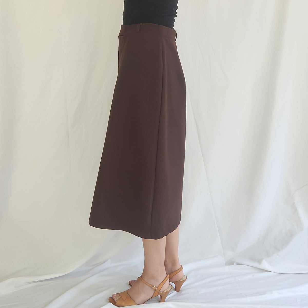 70s Brown Midi Skirt