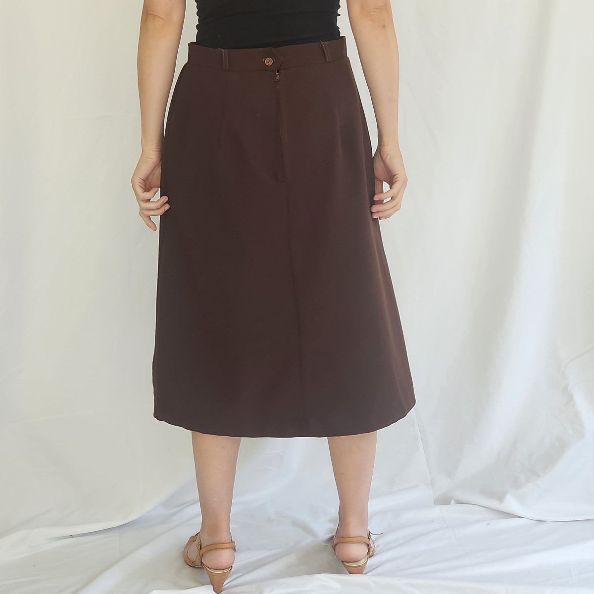 70s Brown Midi Skirt