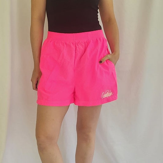 90s OP Hot Pink Nylon Running Shorts