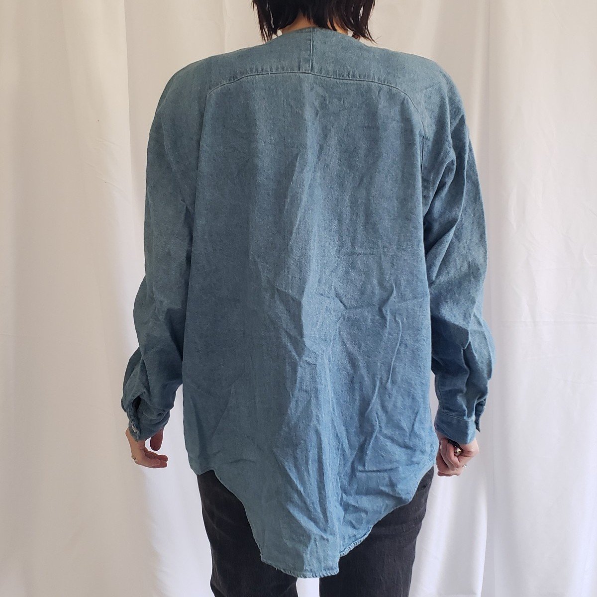 90s Saint Germain Bedazzled Denim Shirt