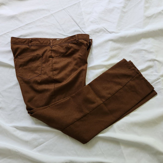 90s Brown Haband Pleated Trousers