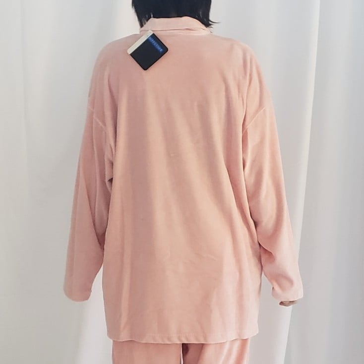 90s Pink Terrycloth Bedazzled Button Down Shirt