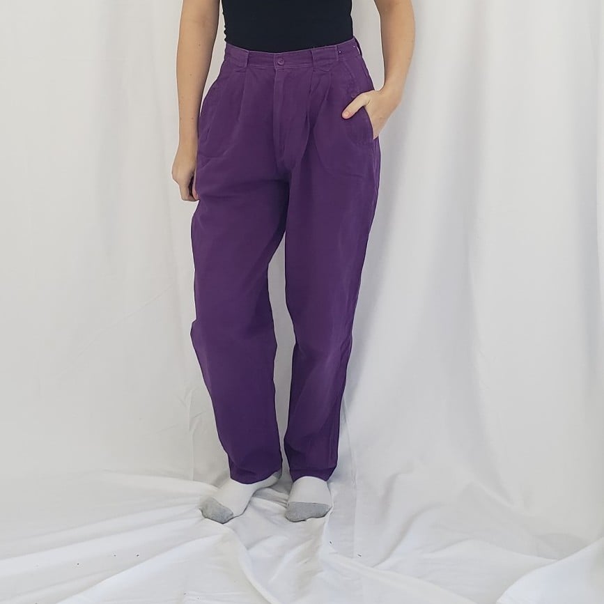 90s Purple Pants and Shirt Set