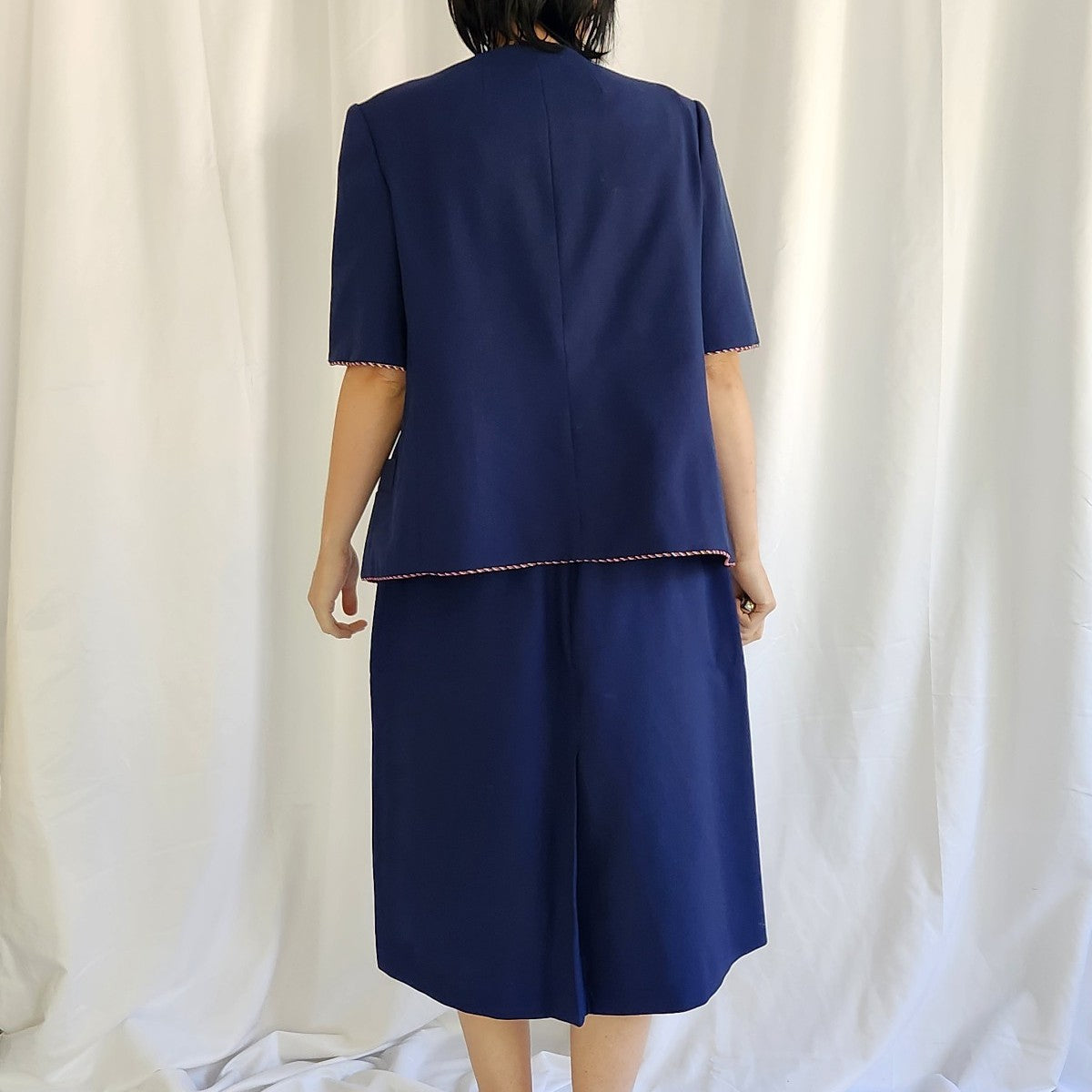 80s Blue Skirt Suit