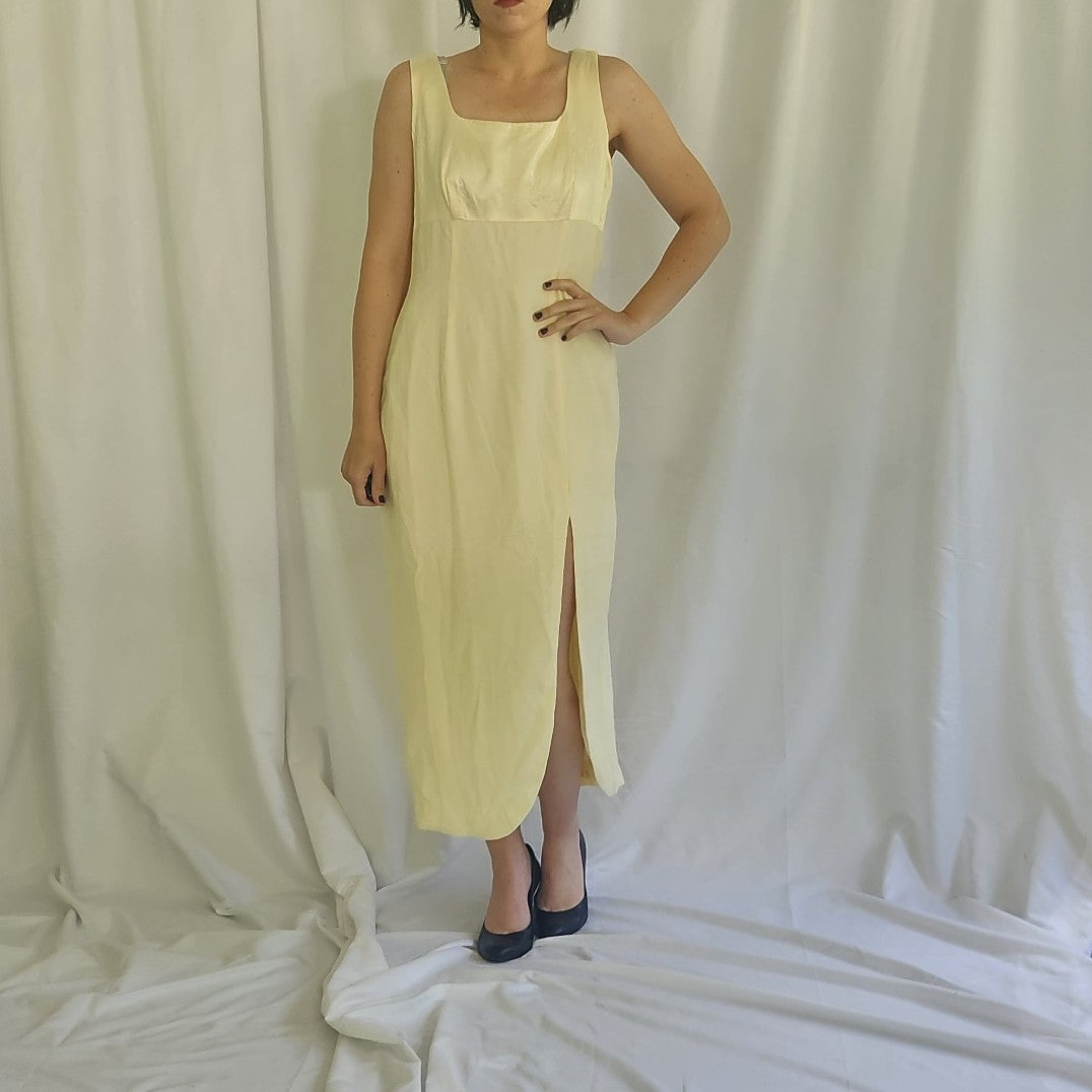 90s Cream Sleeveless Gown with Jacket