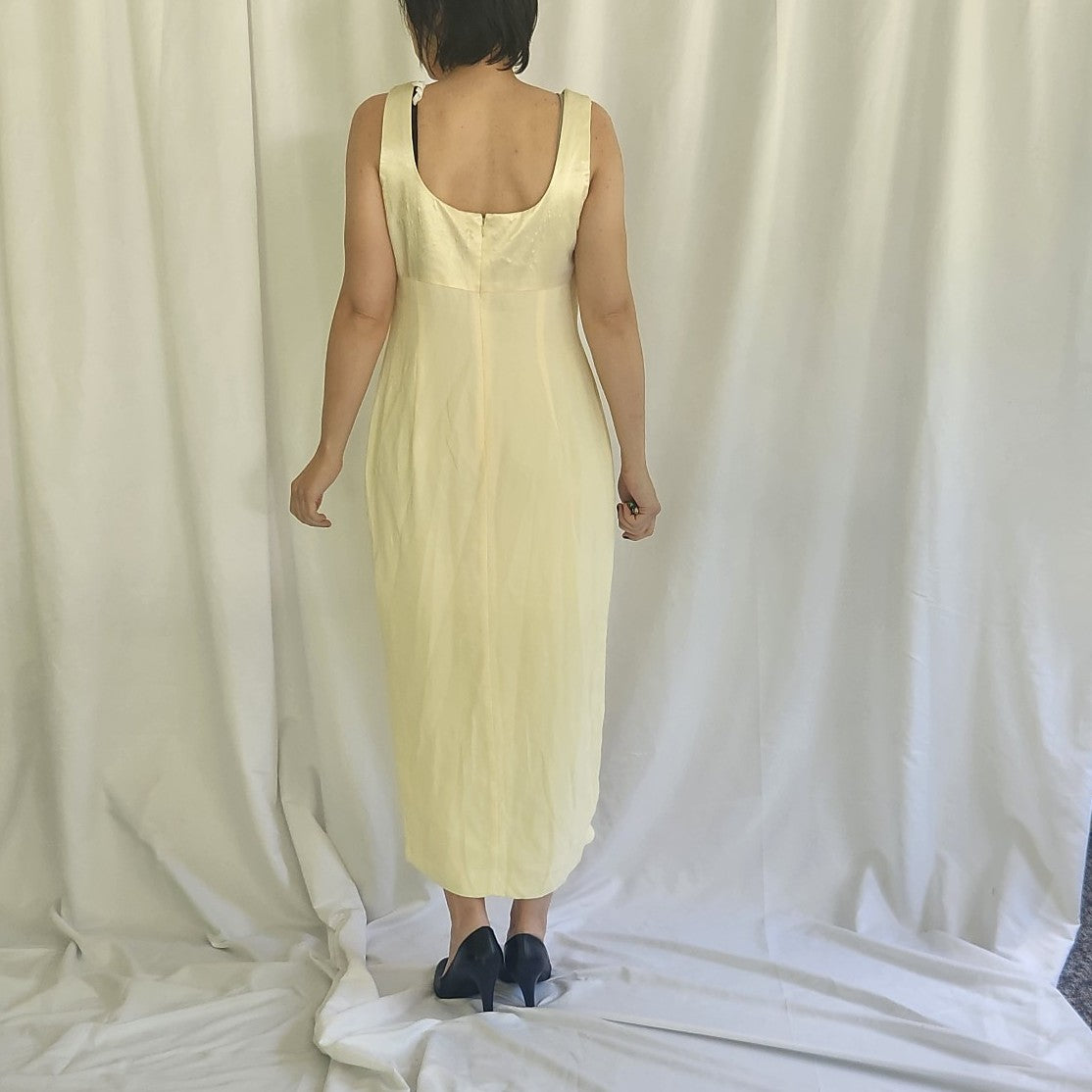 90s Cream Sleeveless Gown with Jacket