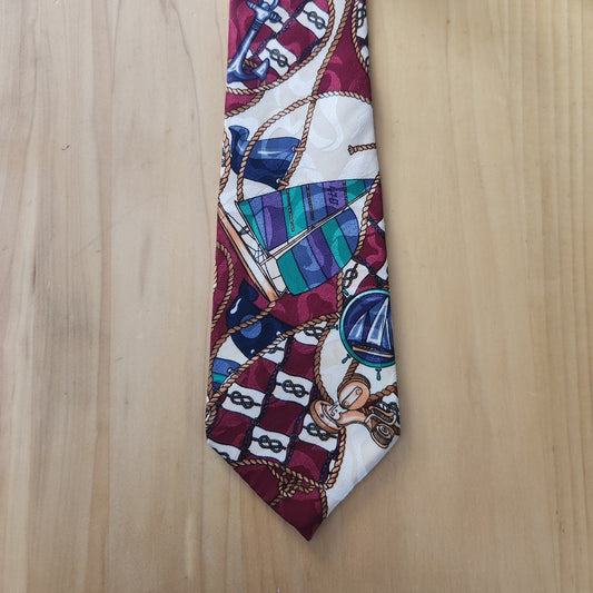 90s Red Nautical Tie