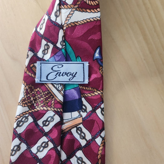 90s Red Nautical Tie