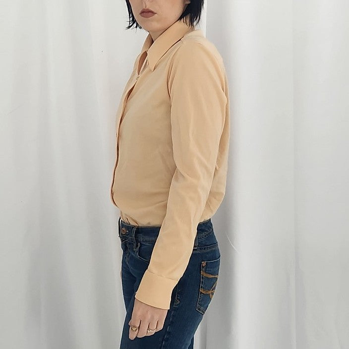 70s Sears Tan Dagger Collar Shirt