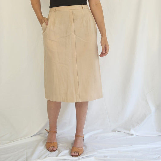 60s Khaki Midi Skirt