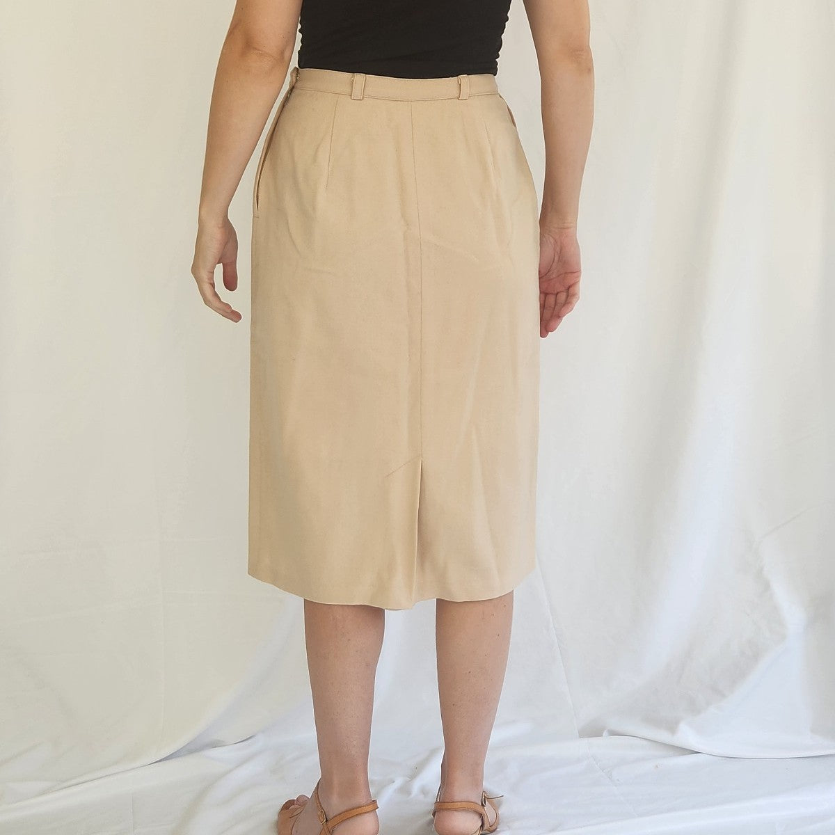 60s Khaki Midi Skirt