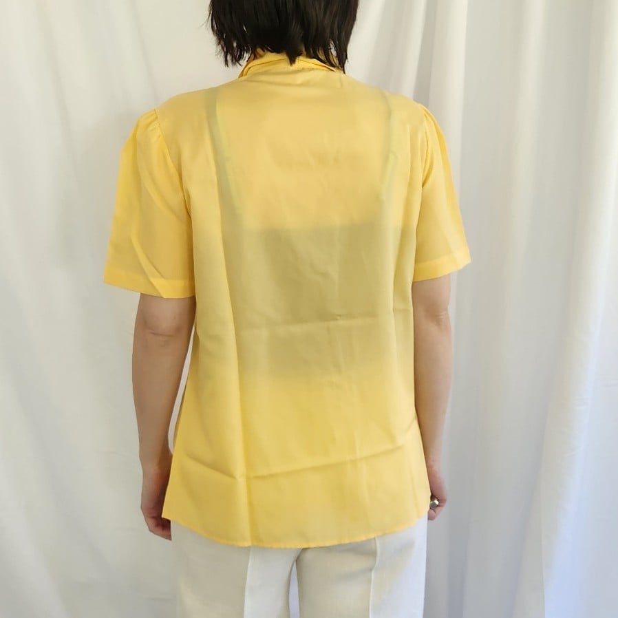 80s Yellow Button Down Blouse