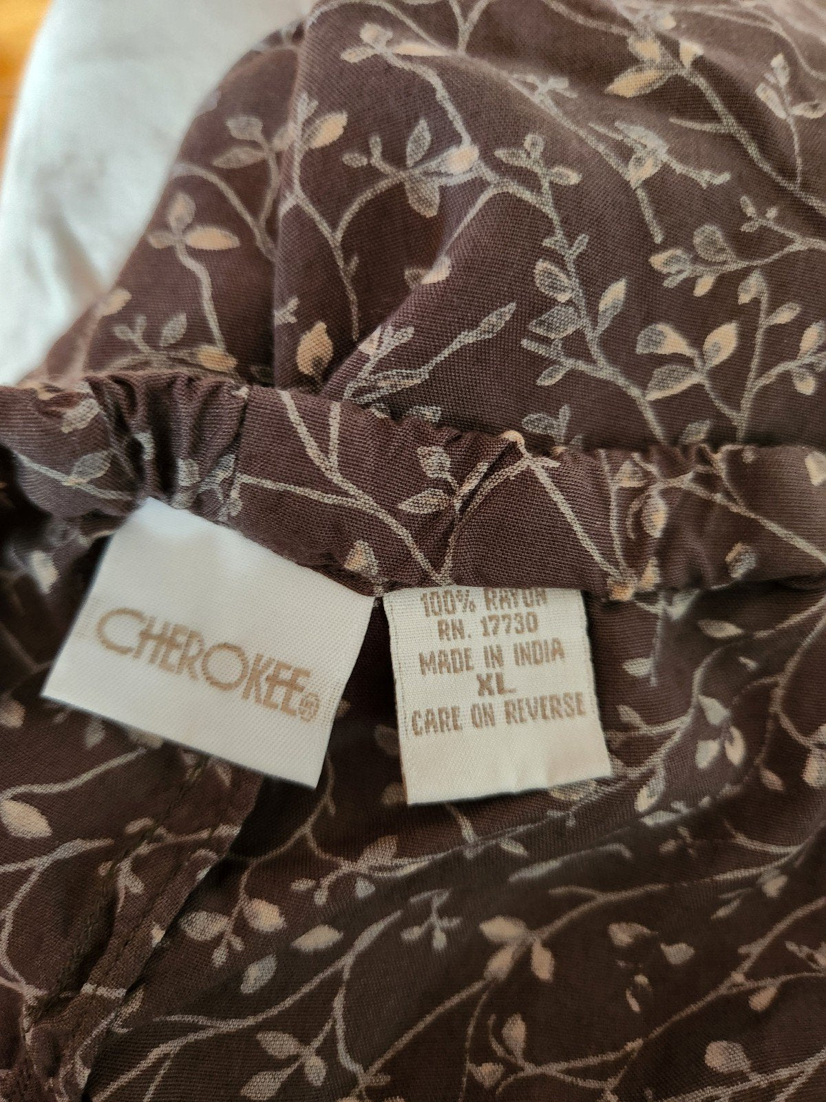 90s Army Green Floral Rayon Pants