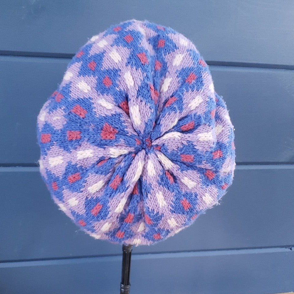 80s Blue and Purple Beret