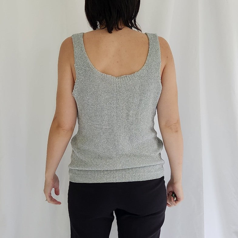 90s Silver Metallic Tank Top