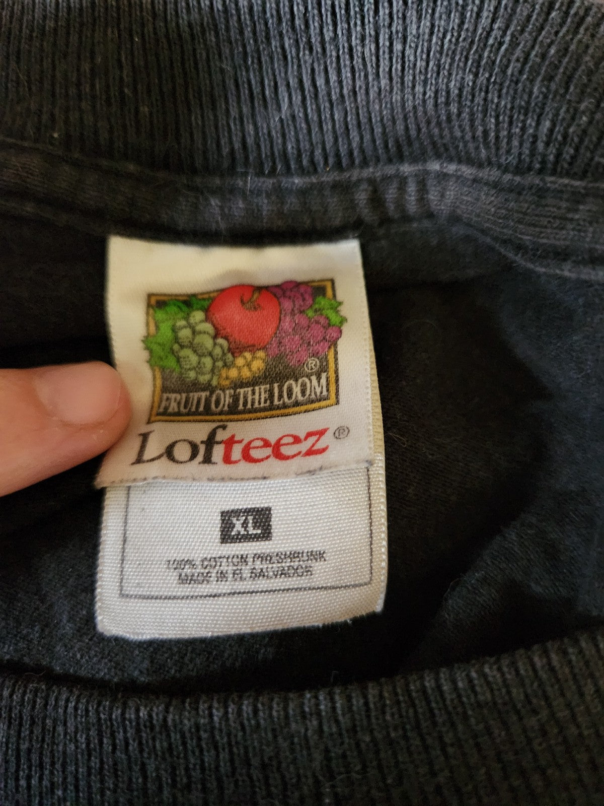 90s Black and White Wolf Print Tee