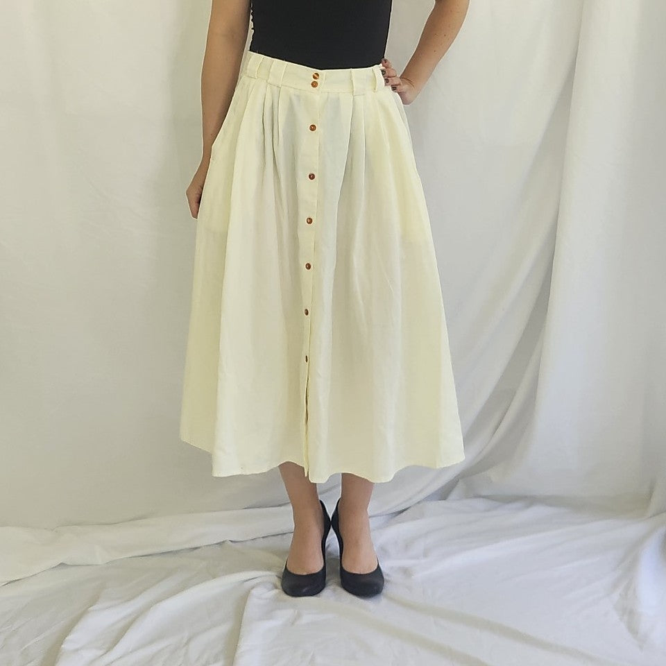 90s Ivory Button Down Skirt