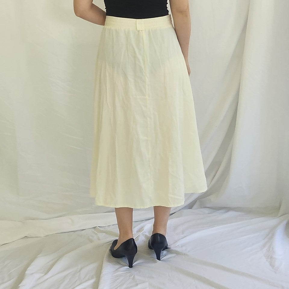 90s Ivory Button Down Skirt