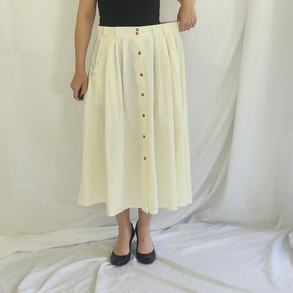 90s Ivory Button Down Skirt