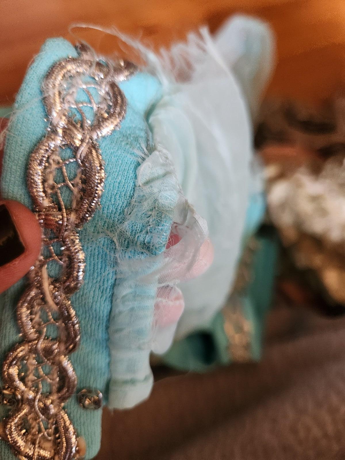 70s Blue Gown with Sheer Sleeves