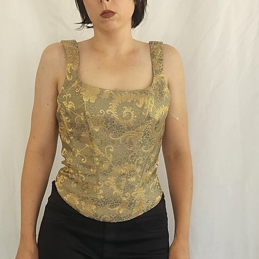 90s Deadstock Bildergeist Pink and Gold Corset Top
