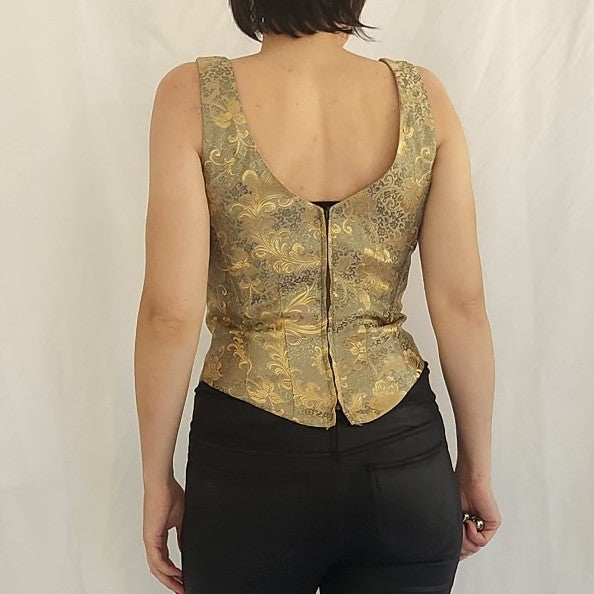 90s Deadstock Bildergeist Pink and Gild Corset Top