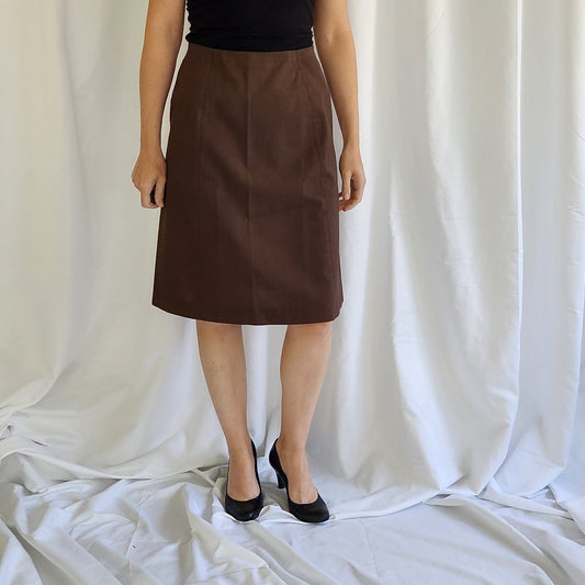 60s Brown A Line Skirt