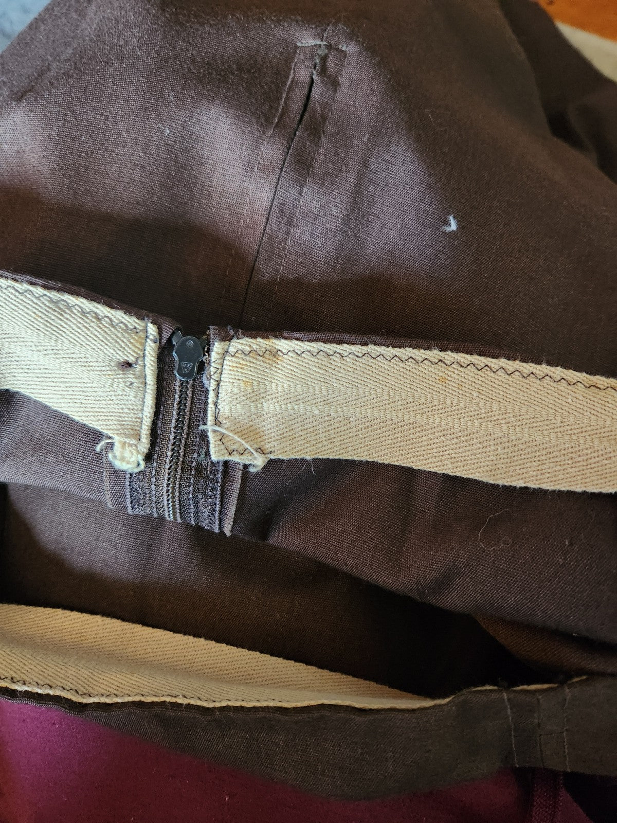 60s Brown A Line Skirt