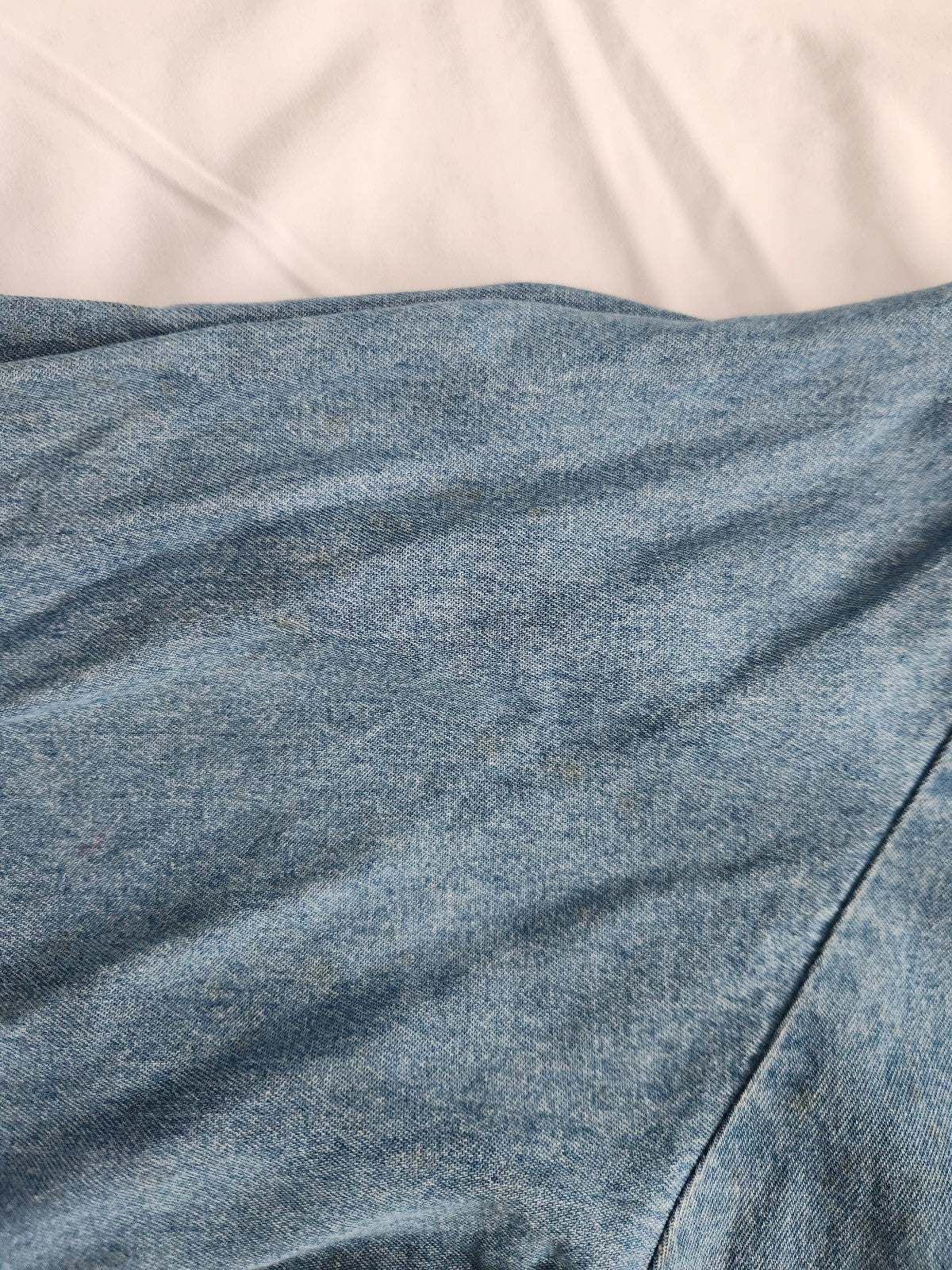 90s/Y2K AOP Denim Wolf Shirt