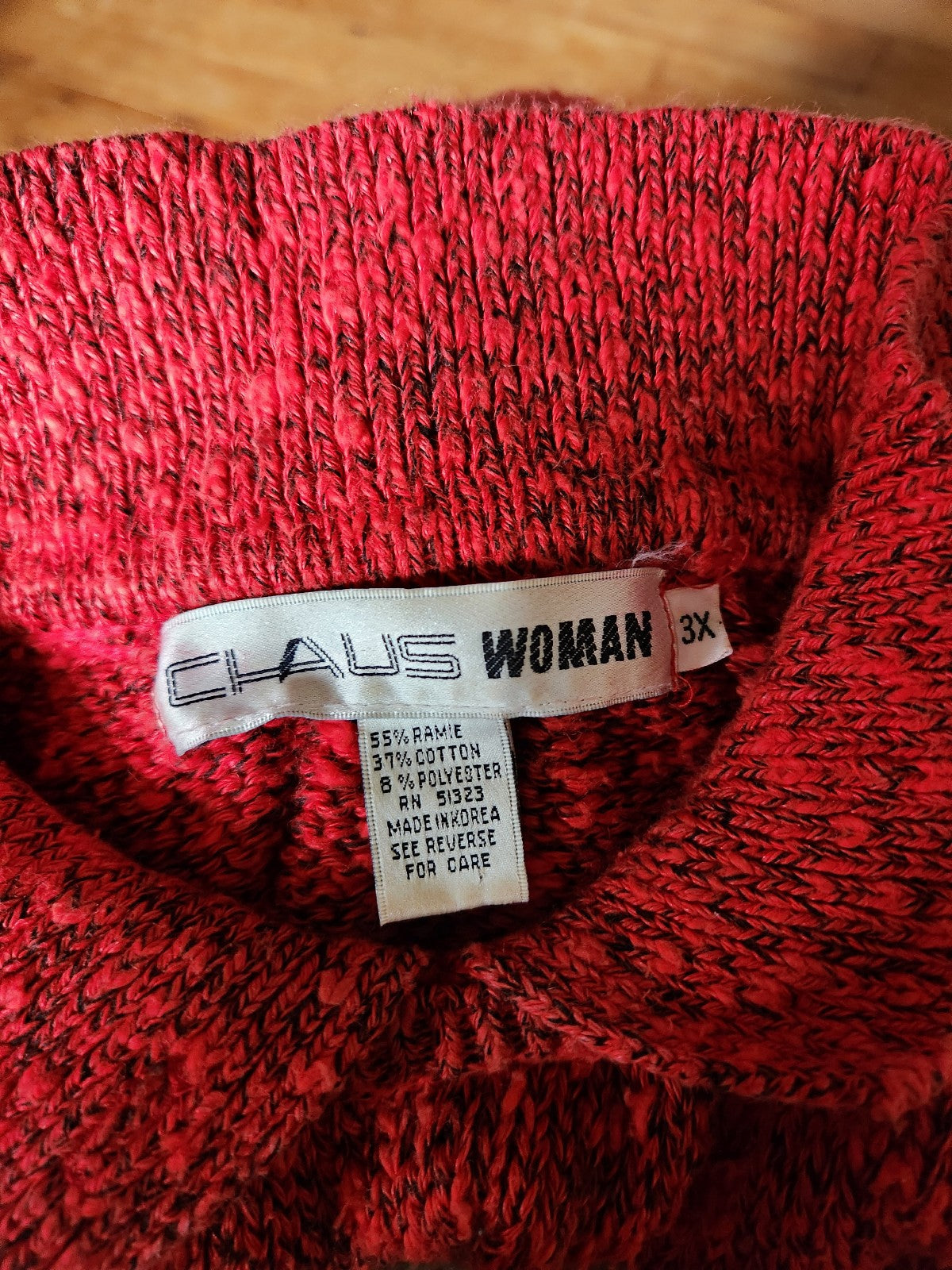 80s Red and Black Collared Sweater