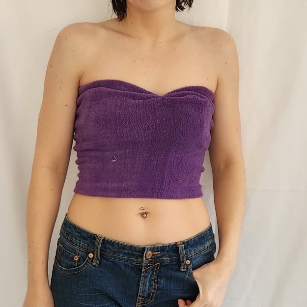 70s Purple Terrycloth Tube Top