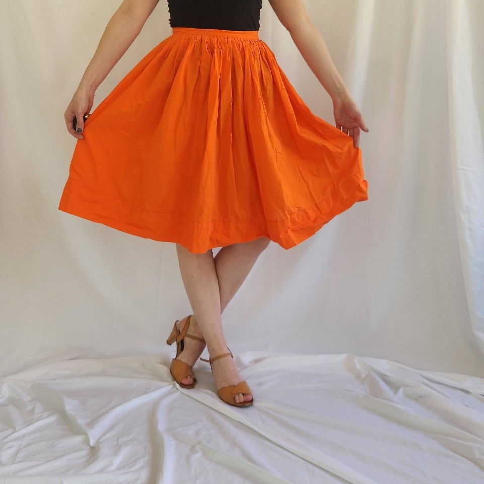 60s/70s Home Made Bright Orange Skirt