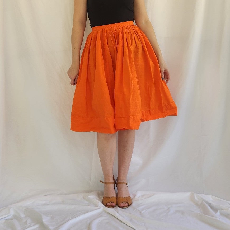 60s/70s Home Made Bright Orange Skirt