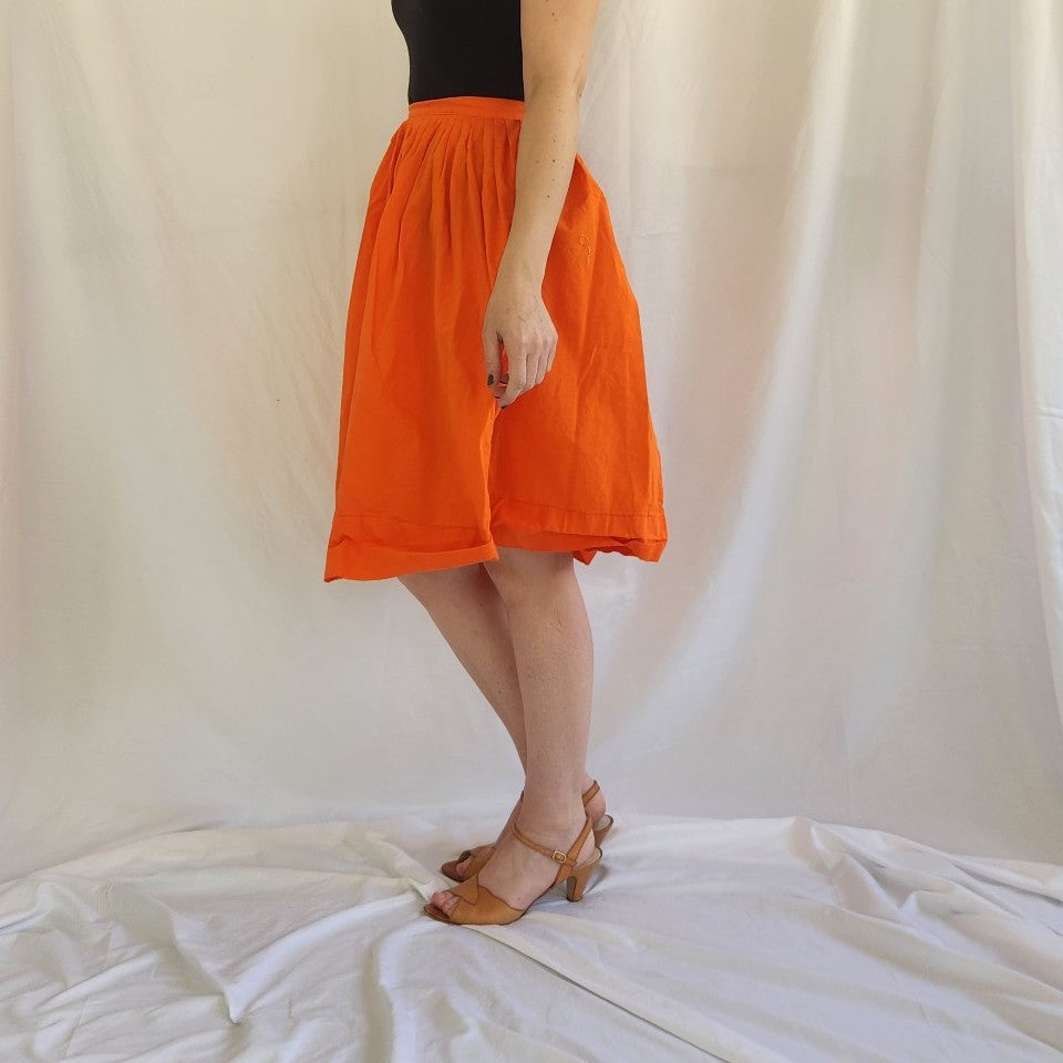 60s/70s Home Made Bright Orange Skirt