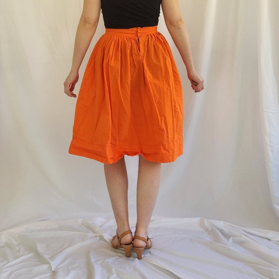 60s/70s Home Made Bright Orange Skirt