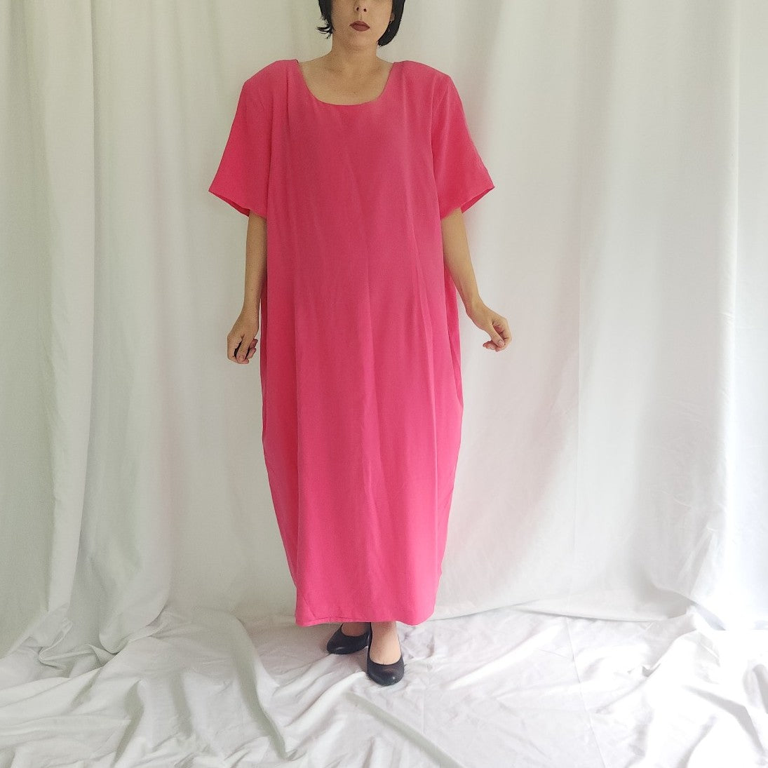 90s/00s Pink Silk Maxi Dress