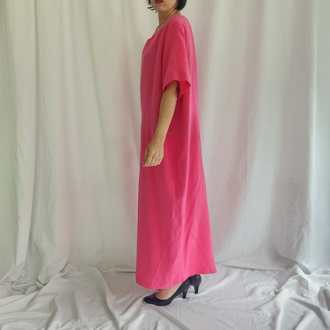 90s/00s Pink Silk Maxi Dress