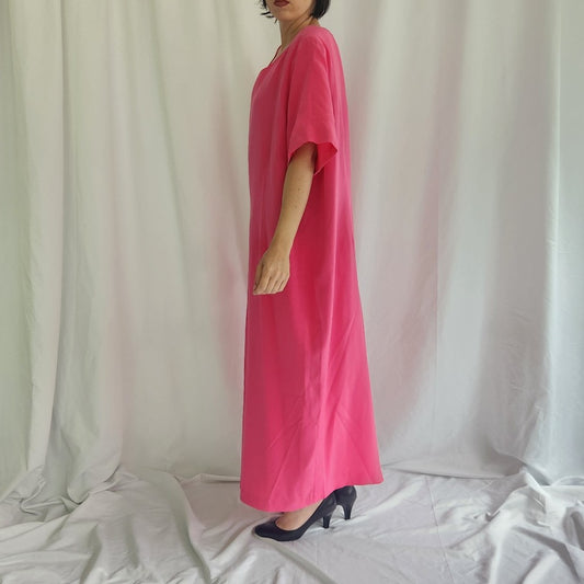 90s/00s Pink Silk Maxi Dress