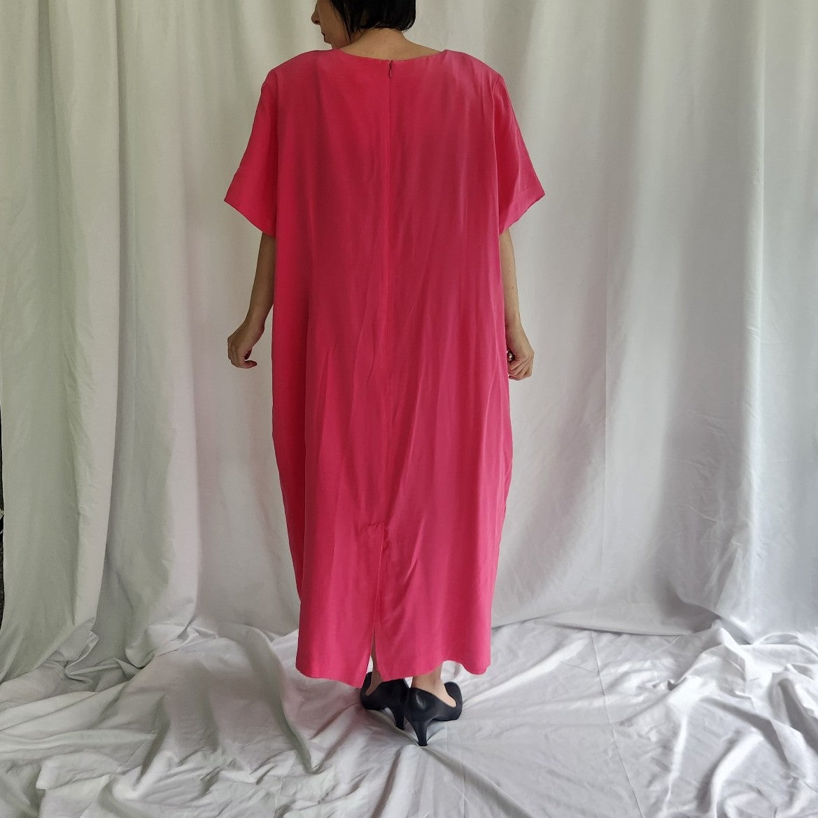 90s/00s Pink Silk Maxi Dress