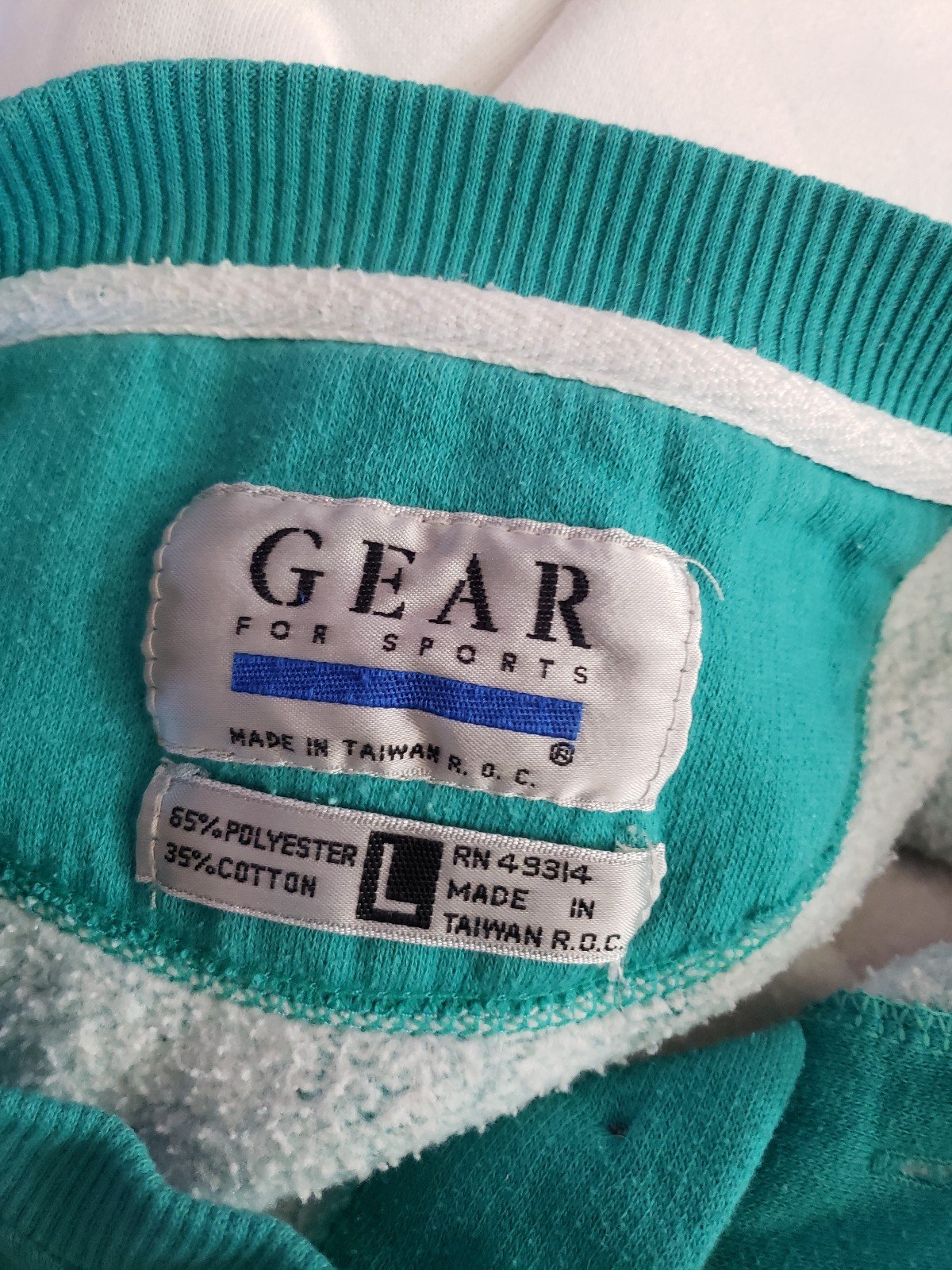 90s Nascar Teal, White, and Gray Sweatshirt