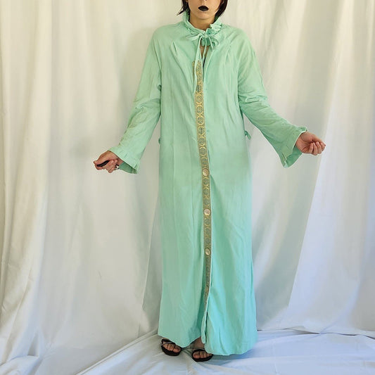 70s Hand Made Aqua Robe