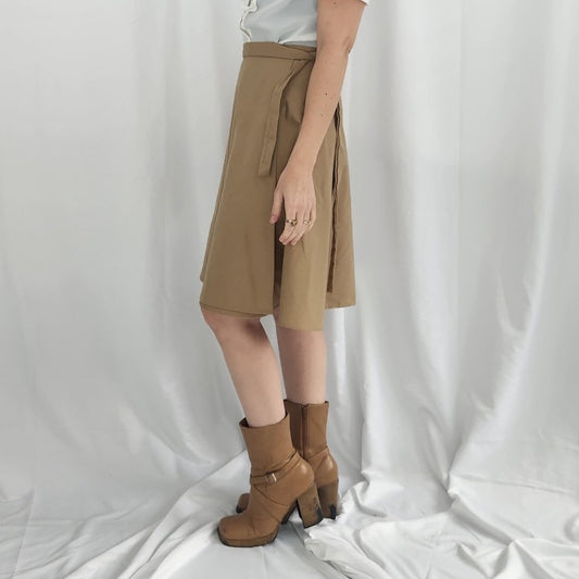 70s Tan Home Made Wrap Skirt