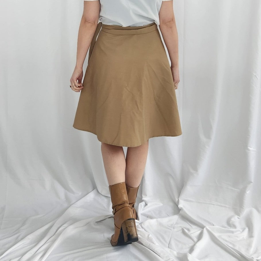 70s Tan Home Made Wrap Skirt