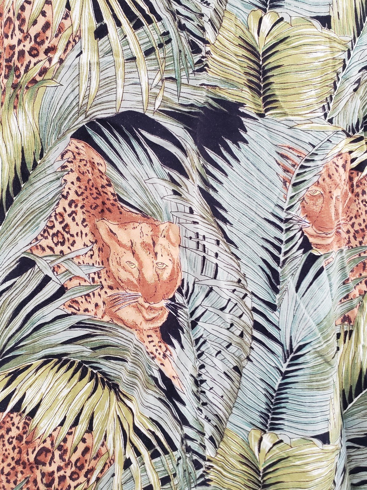 90s Jungle Print Rayon Button Down Blouse